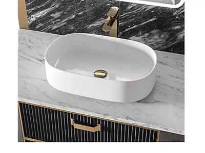 Luxury Modern Bathroom Vanity with LED Mirror 3D model