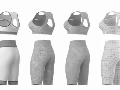 Woman Sportswear 01 Base Mesh Design Kit 3D model
