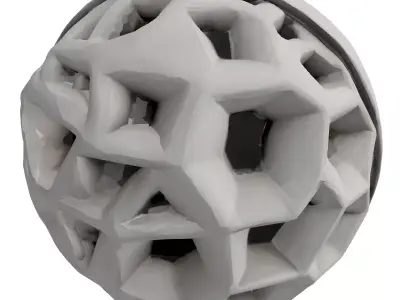 Modern Hexagonal Concrete Decorative Sphere Low-poly 3D model