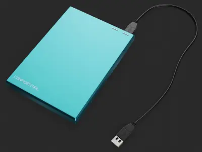 Generic External Hard Drive - GameReady Low-poly 3D model