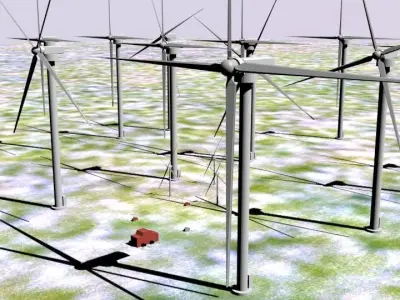 Wind Turbine Lowpoly Low-poly 3D model