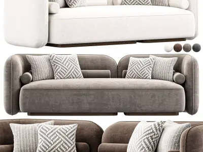 Scandinavian Style Velvet Sofa 3D model purchase