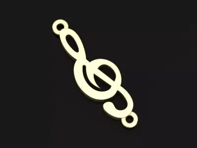 Sun musical letter pendant 3D print model
