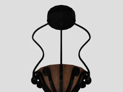 Hanging basket flowerpot luxurious 3D model 3D model