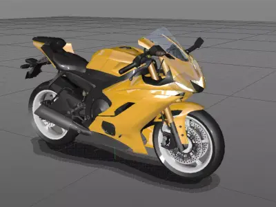 Yamaha YZF 6 3D model - Heavy Bike - Sports Bikes LowPoly Low-poly 3D model