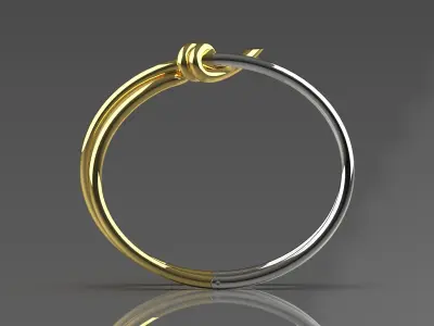 Two-tone gold bracelet with knot design bg0017 3D print model