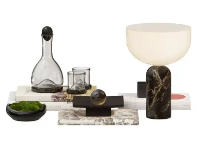 Coffee Table Decorative Set 3D model