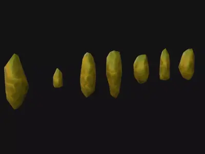 yellow crystals Low-poly 3D model