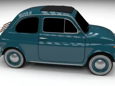 Fiat 1968 500L Luxe Low-poly 3D model