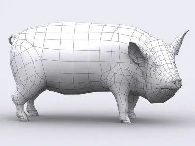 3DRT - Pig Low-poly 3D model