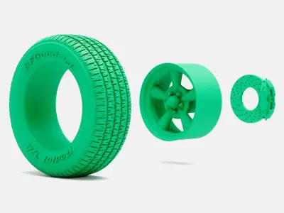 15x8 Pacer Supreme Wheel BFGoodrich Radial Tire 3D print model