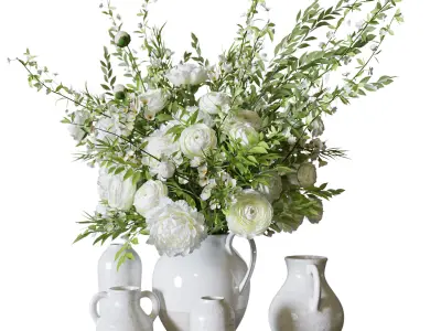 Flower Set 086 ranunculus 3D model