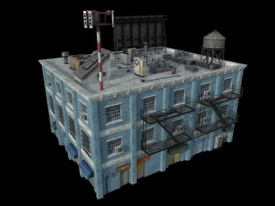 Modular Urban Buildings Pack Low-poly 3D model