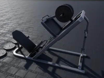 Leg Press Hack Squat Low-poly 3D model