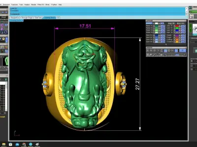 Luxury Pixiu Ring with Gemstone Jewelry Design  3612 3D print model