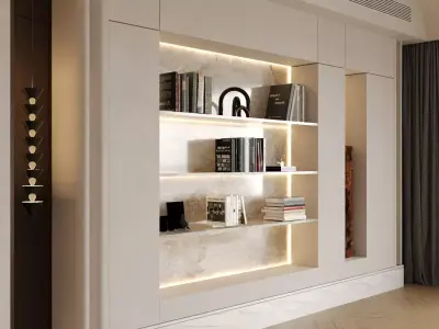 light luxury style decorative cabinets 3D model