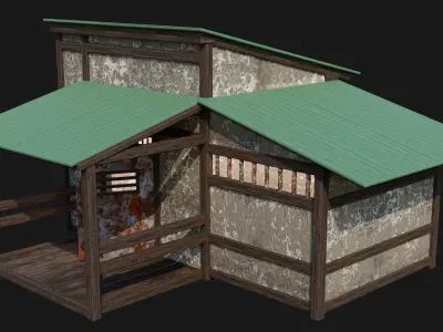 Medieval Houses 55- 4K Textures Game Ready Low-poly 3D model