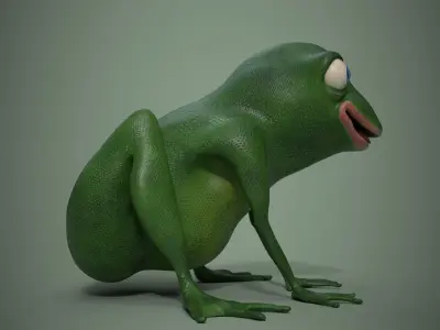 Happy Frog Stylized Low-poly 3D model