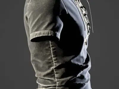Man Henley Shirt Low-poly 3D model