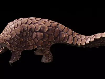 Pangolin Rigged Low-poly 3D model