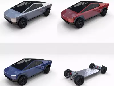 Tesla Cybertruck with Chassis Pack 3D model