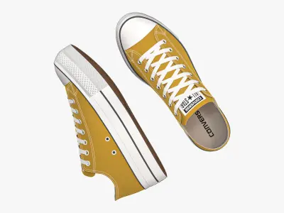 Chuck Taylor All Star Lift Platform Low Top Yellow 3D model