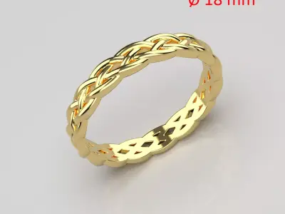 Women ring with binding size 18 mm 3D print model
