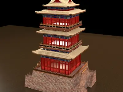 Chinese ancient house 3D model 46