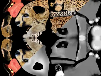 Cheetah with realistic fur Low-poly 3D model