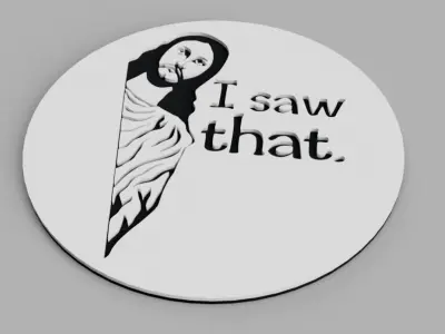 Jesus I saw That Logo Coasters Free 3D print model