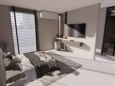 Modern Desert Penthouse  Natural Materials and  Clean Design Low-poly 3D model