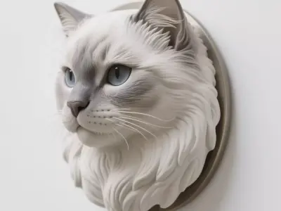 Cat sculpture 3D print model