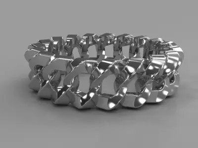 Cuban Ring Size 8 Gold Silver Platinum Luxury Jewelry 3D print model