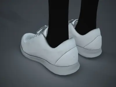 White Shoes Style 1 Low-poly 3D model