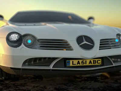 Mercedes Benz SLR With Physics Simulation Low-poly 3D model