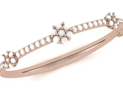 Bracelet 0041 - Flower - Bangle - size 2 3D print model