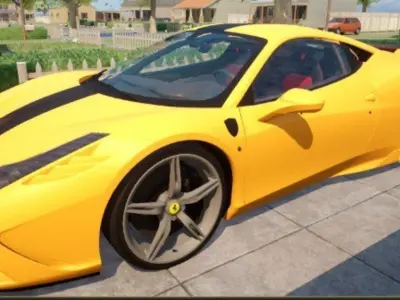 Red sport cat Low-poly 3D model