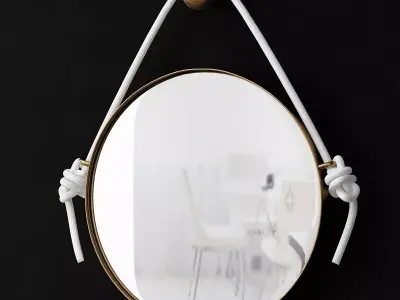 DIY Rope Mirror Restoration Hardware low poly 3d model Low-poly 3D model