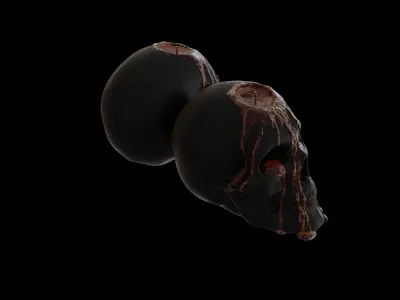 Halloween Bleeding Skull Candle 3D model