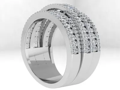 Luxury Ring With Round Diamonds 4671 3D print model