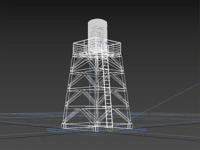water tank tower Free low-poly 3D model