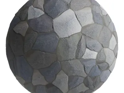 Stone Wall Material 12- By 3 color Pbr By Sbsar 4k Low-poly 3D model
