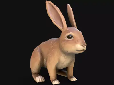 Mobile Rabbit Low-poly 3D model