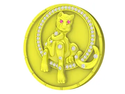 4960 luxury diamond cheetad pendant 3D print model