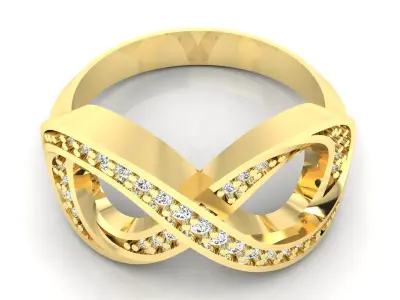 Ring M52 The luxury female ring with gems wedding 3D print model