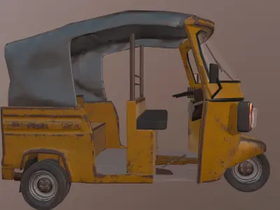 Tricycle Taxi  vehicle Low-poly 3D model
