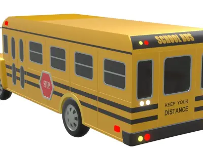 School bus cartoon 3D model