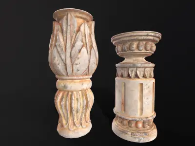 Marble Floral Garden Decoration Low-poly 3D model buy