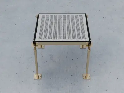 3D Raised Perforated Panel with pedestal and stringer Model 3D model