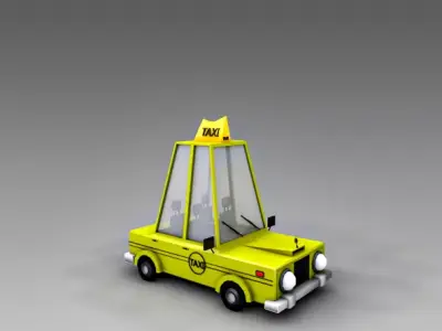 Low Poly Taxi Car Low-poly 3D model